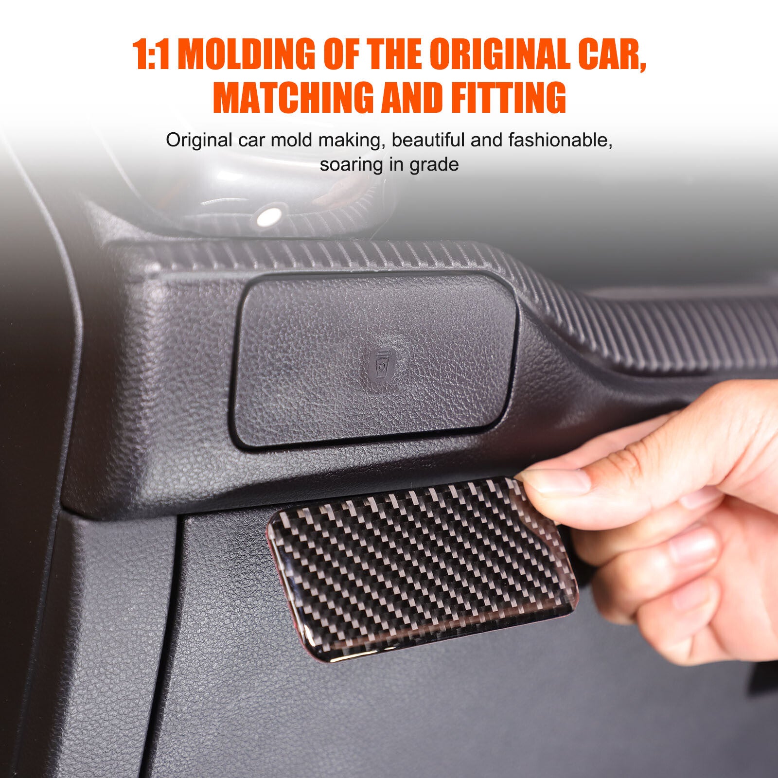 Carbon fiber passenger concealed cup holder switch sticker for Ranger 2023-24 n