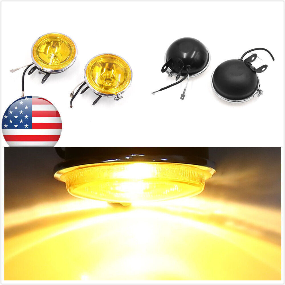 1X 3.5inch Car Round Fog Lamp Driving Daytime Running Light Yellow 55W DC12V Q