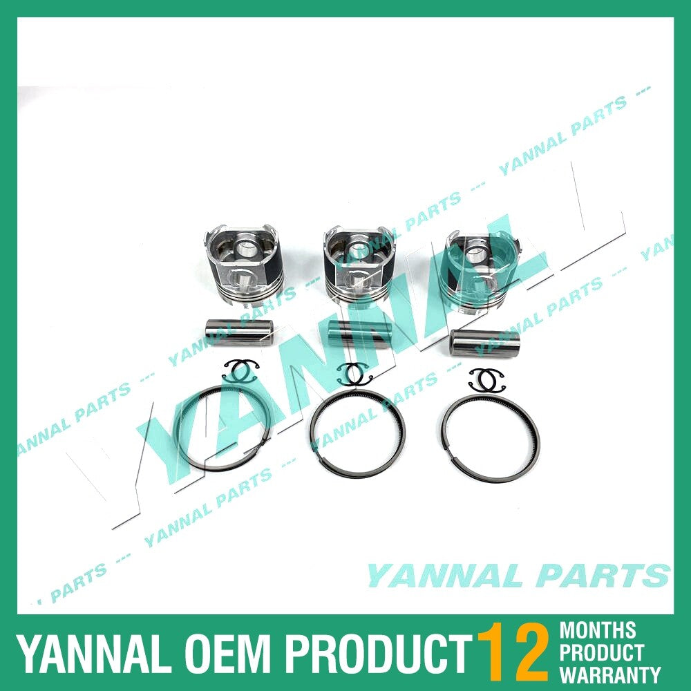 3-piece piston with piston rings + 0.5 mm for Isuzu 3LB1 engine (oversized)
