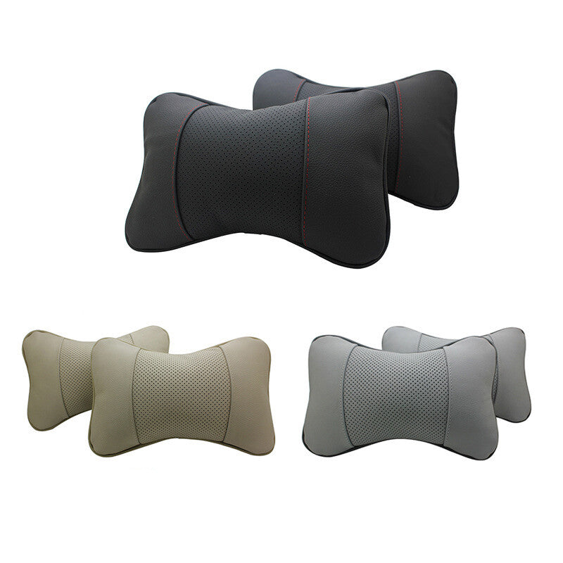 2pcs Car for Seat Neck Cushion Pillow Real Leather Universal Fitment Multiciolor Q