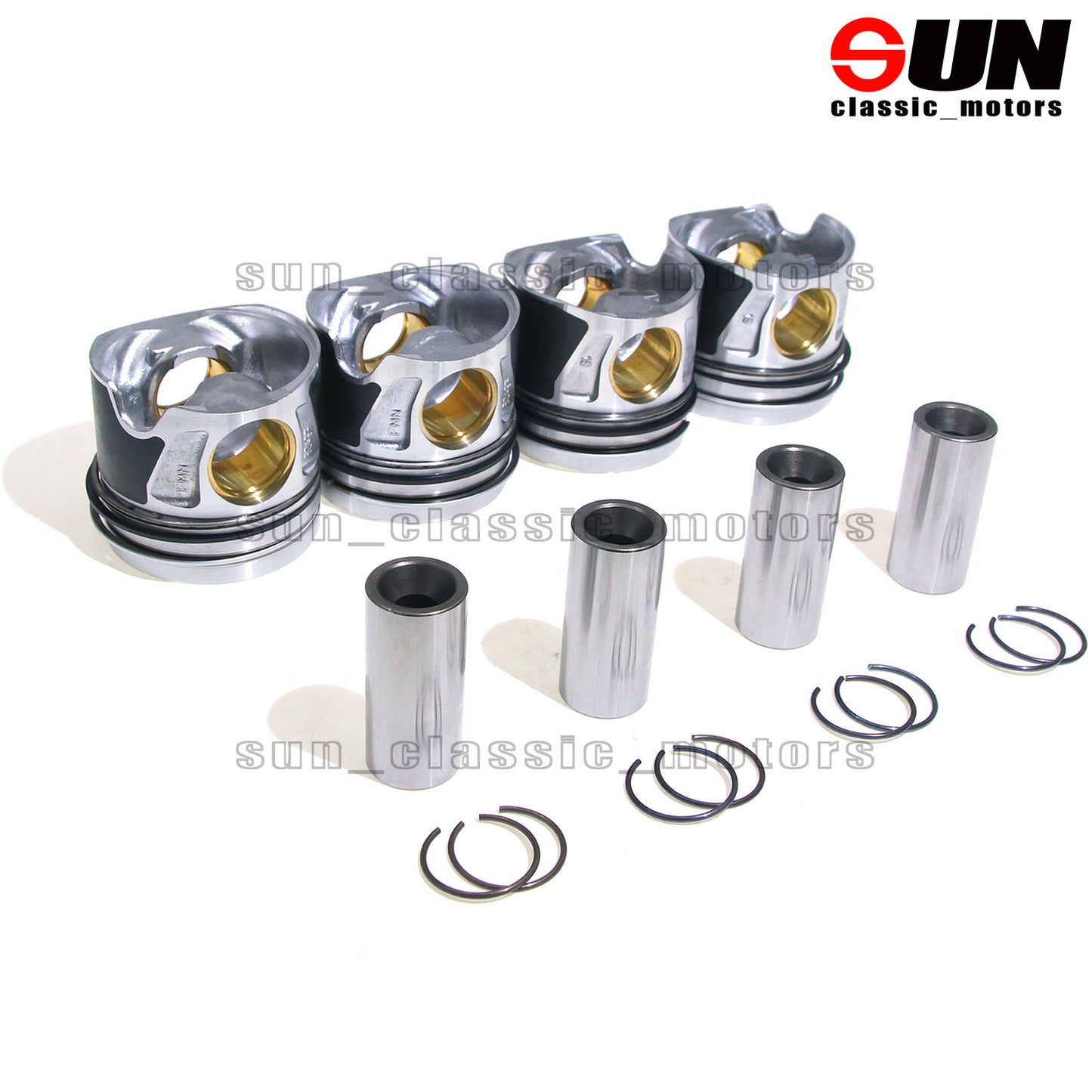 4-Piece Piston Kit STD for W205 C220 W204 CDI Sprinter Vito OM651 2.1L