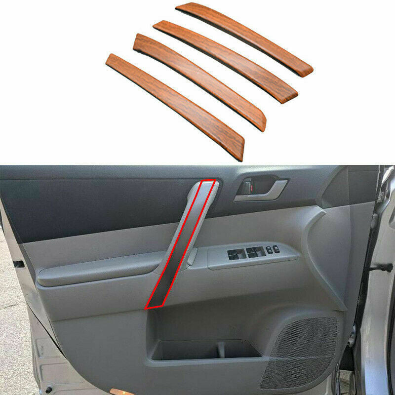 4P Peach Wood Grain Interior Door Armrest Panel for Toyota Highlander 2008-2013