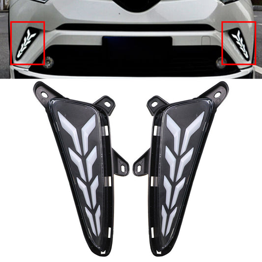 DRL LED Daytime Running Fog Lights Lamp Control Fit for Toyota CHR CH-R 2018-2019 Q