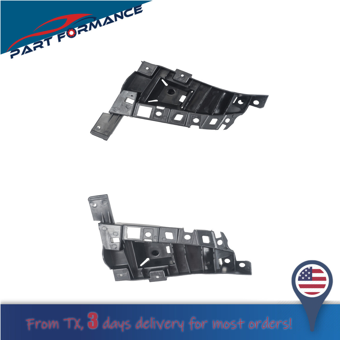 Pair of front left and right lower bumper brackets for 2014 - 2018 for Jeep Cherokee - v