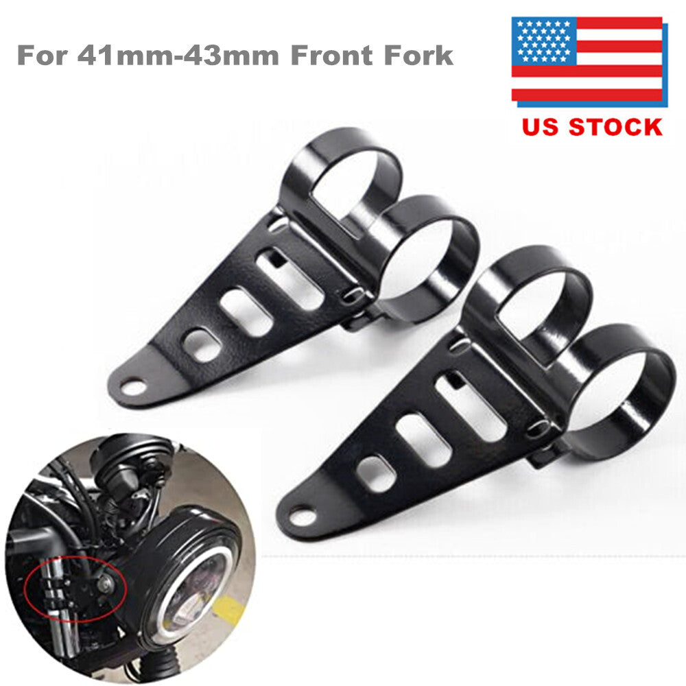 2-Piece Motorcycle Fork Turn Signal Clip Headlight Bracket for Cafe Racer n