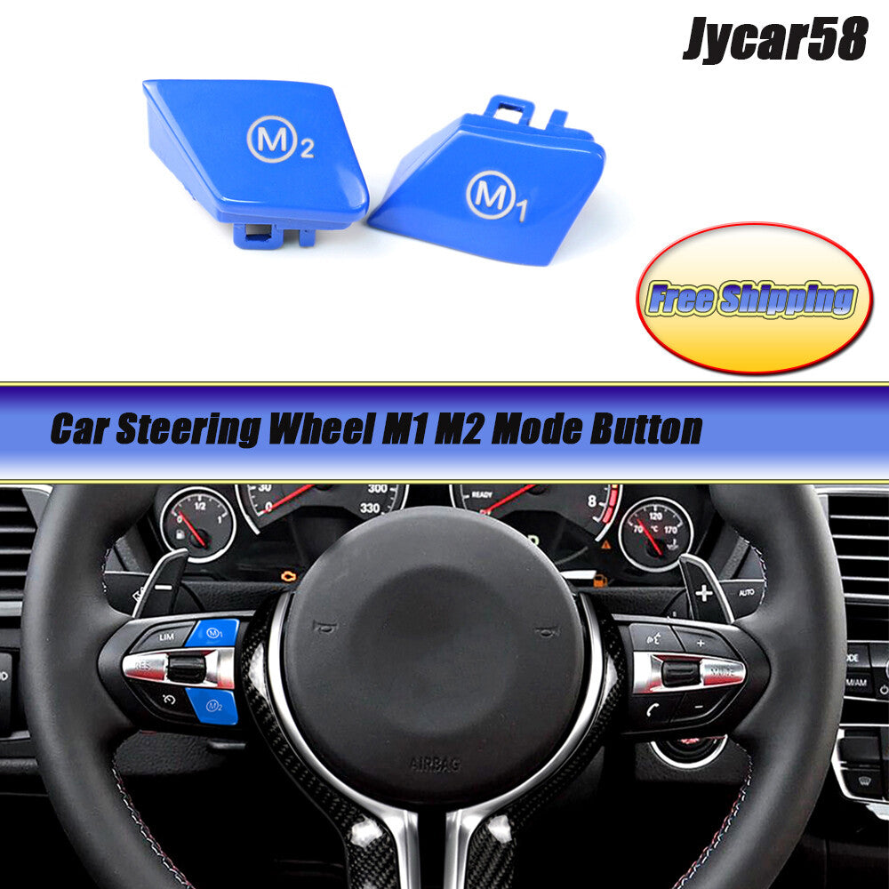 Red M1 M2 Steering Wheel Buttons for BMW F10 F30 F80 M3 F82 F83 M4 M Series 2Pcs