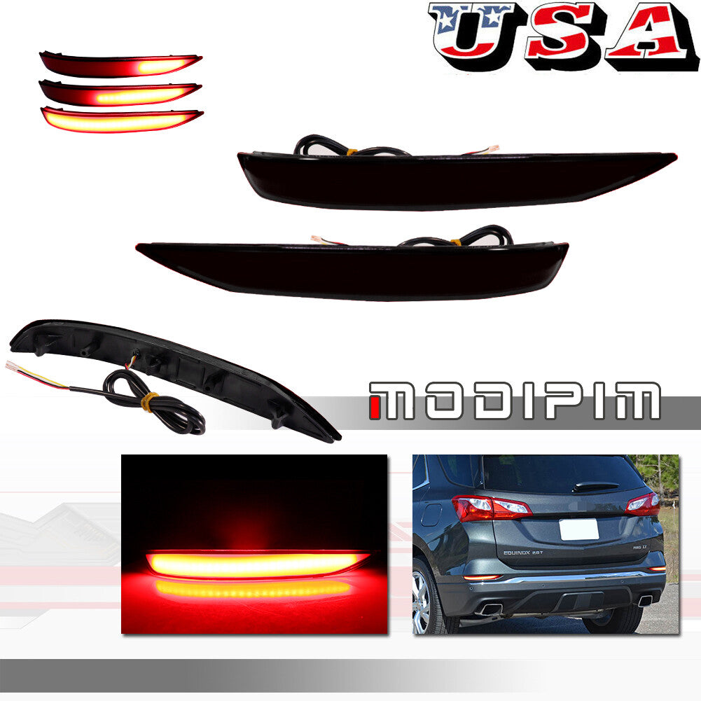 Smoked Bumper Reflector Turn Signal Lights for 18-20 for Equinox Reear L&R- v