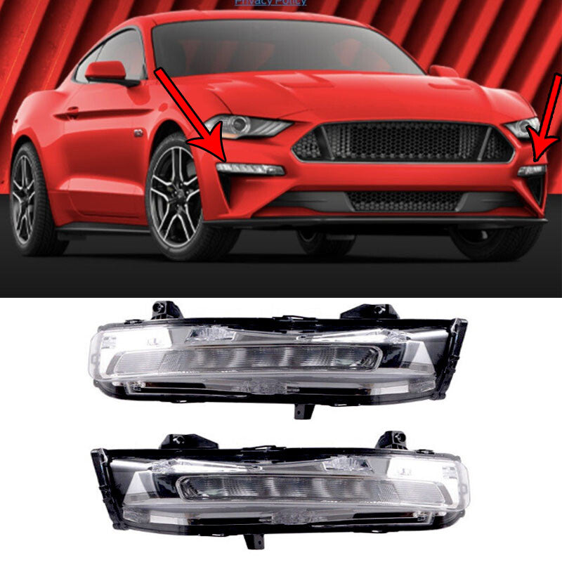 Pair for Ford for Mustang 2018 2019-2022 Front LED Fog Light Driving Lights