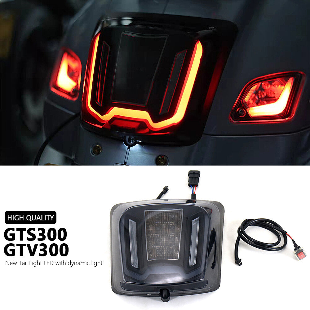 Motorcycle LED Rear Brake Taillights For Vespa GTV300 GTS300 Lens Taillights