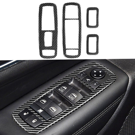 Carbon Fiber Car Window Switch Panel Cover For 11-21 for Jeep Grand Cherokee