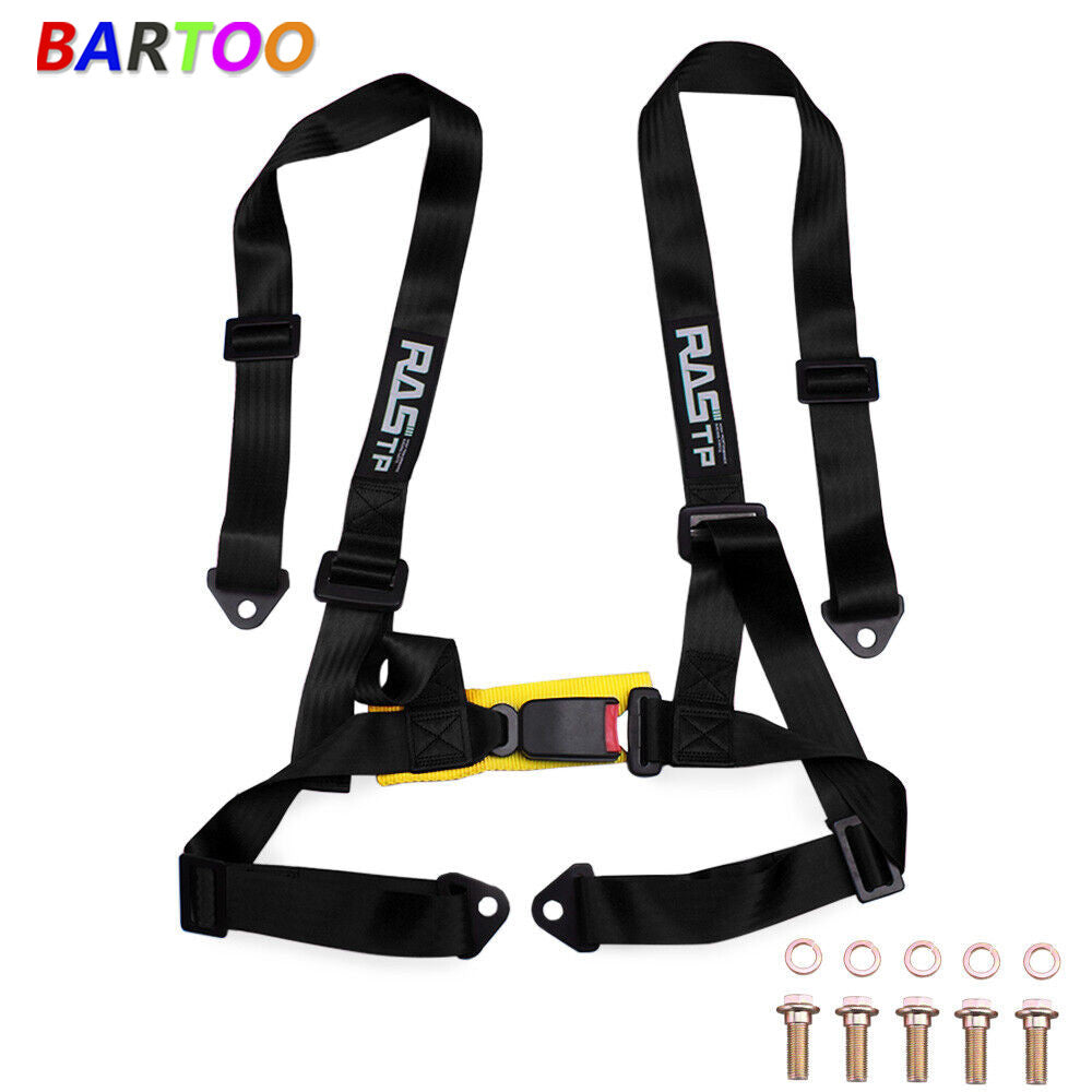Adjustable 2 inch 4 Point Sport Car for Seat Belt Harness Strap Racing Black Q