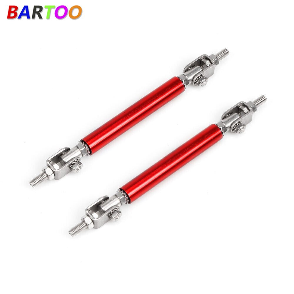 75mm Red Adjustable Front Bumper Rod Splitter Spoiler Strut Support Tie Bars Q