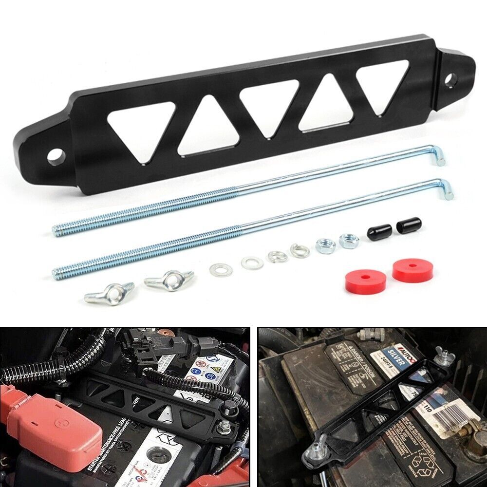 Aluminum Battery Fixed Bracket Retaining Clamp Tie Down Holder 10J-Hook Bolt Q
