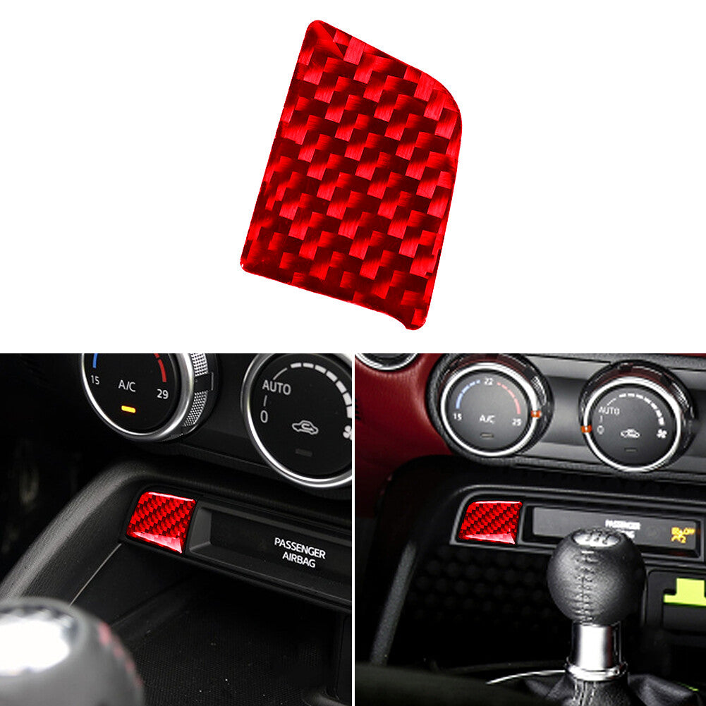 Red for Mazda MX-5 2016-20 Carbon Fiber Interior Center Control Left Cover Trim