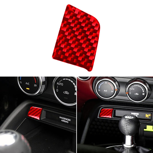 Red for Mazda MX-5 2016-20 Carbon Fiber Interior Center Control Left Cover Trim