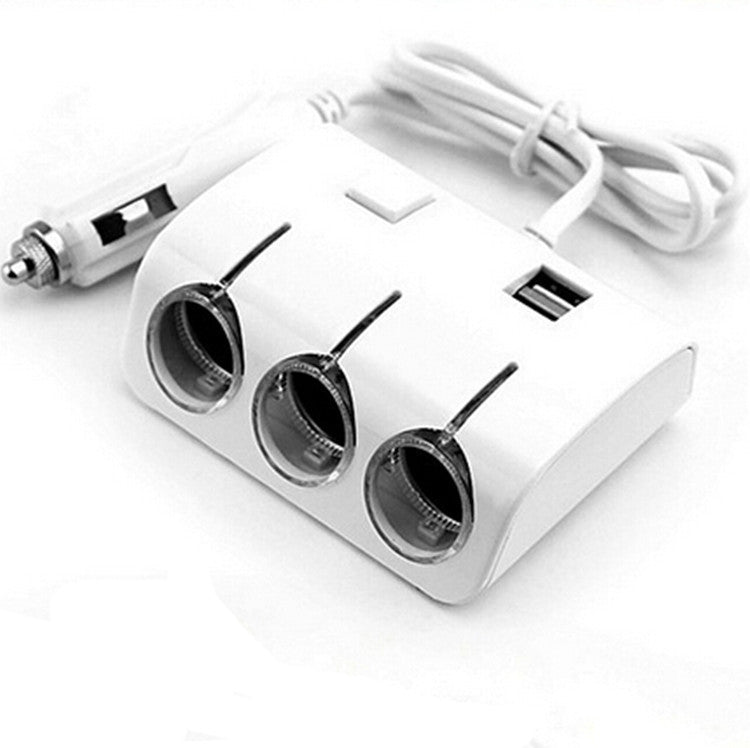 Car USB Port 3 Way Cigarette Lighter Socket Splitter Phone GPS Charger Adapter