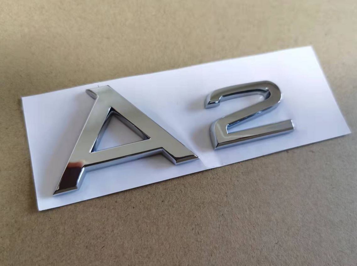 Suitable for Audi A2 rear badge Trunk Boot badge sticker with silver chrome lettering