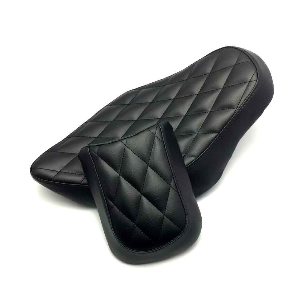 Diamond Stitched Driver Passenger Seats for Harley Sportster 883 1200 2004-2015