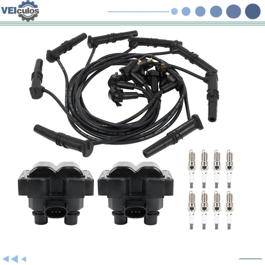 2 Ignition Coil Pack 8 Spark Plugs and Wire Set for Ford Expedition FD487 SP432