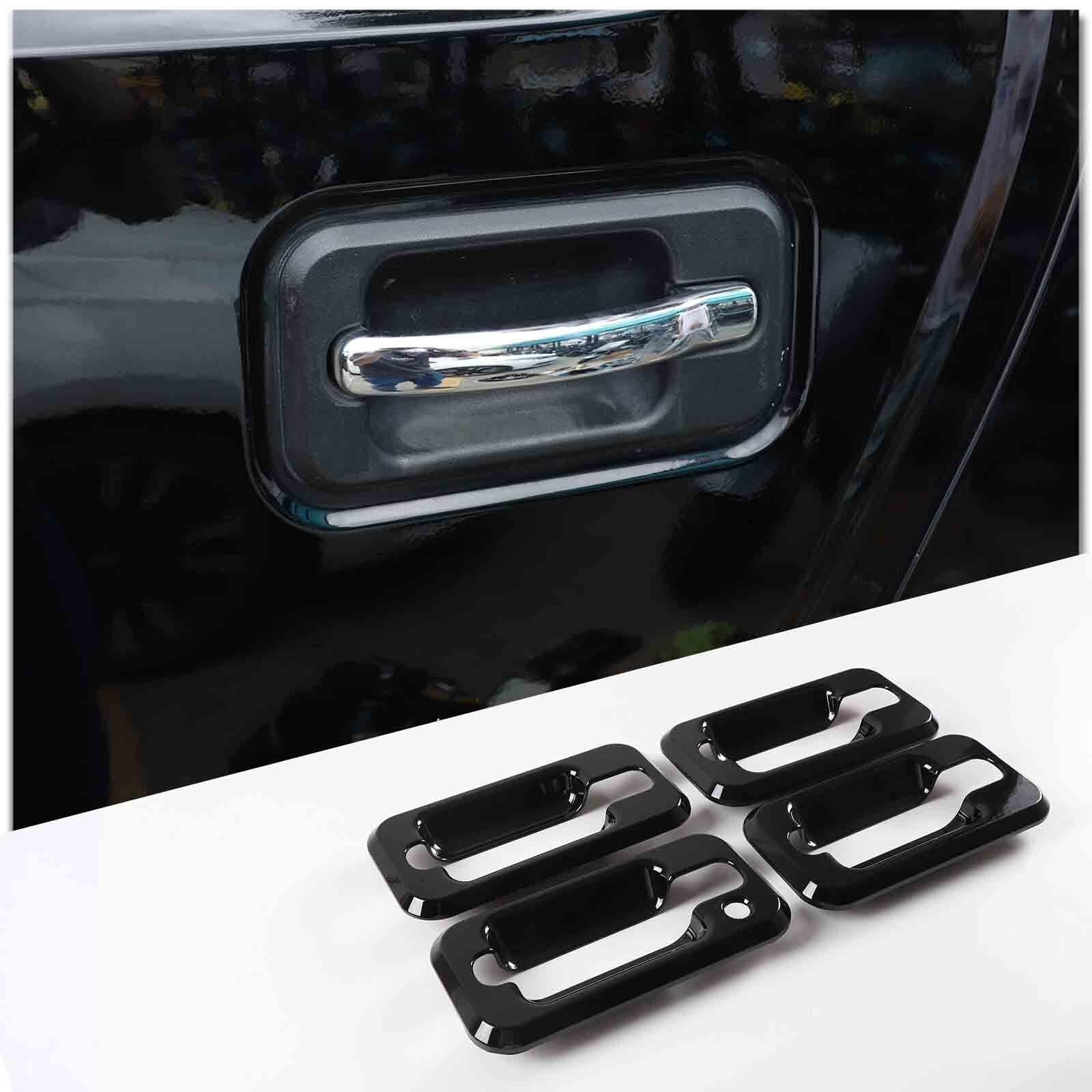 Sleek black exterior door handle cup lid trim for Hummer H2 2003-2009 4 pieces