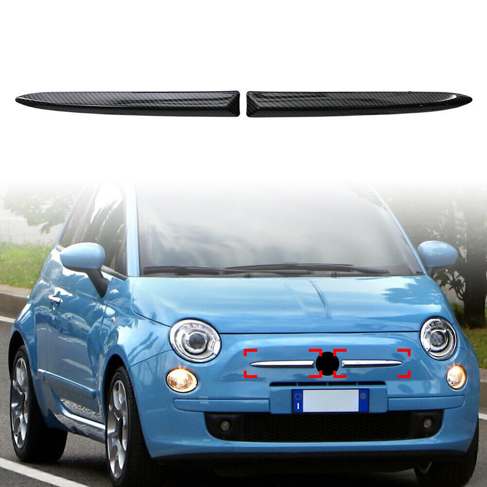2PCS ABS Front Bumper Upper Moulding Trim Left Right Set for FIAT 500 2007-15