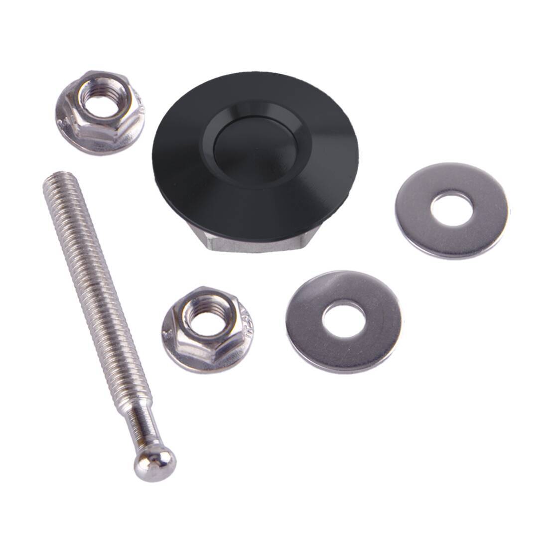 2x 25mm Black Screw-On Car Front Hood lock Pins Clip Latch Universal v