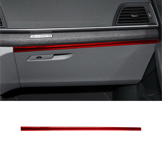 for Audi Q5 Red Carbon Fiber Interior Passenger Side Dash Cover Trim Strip