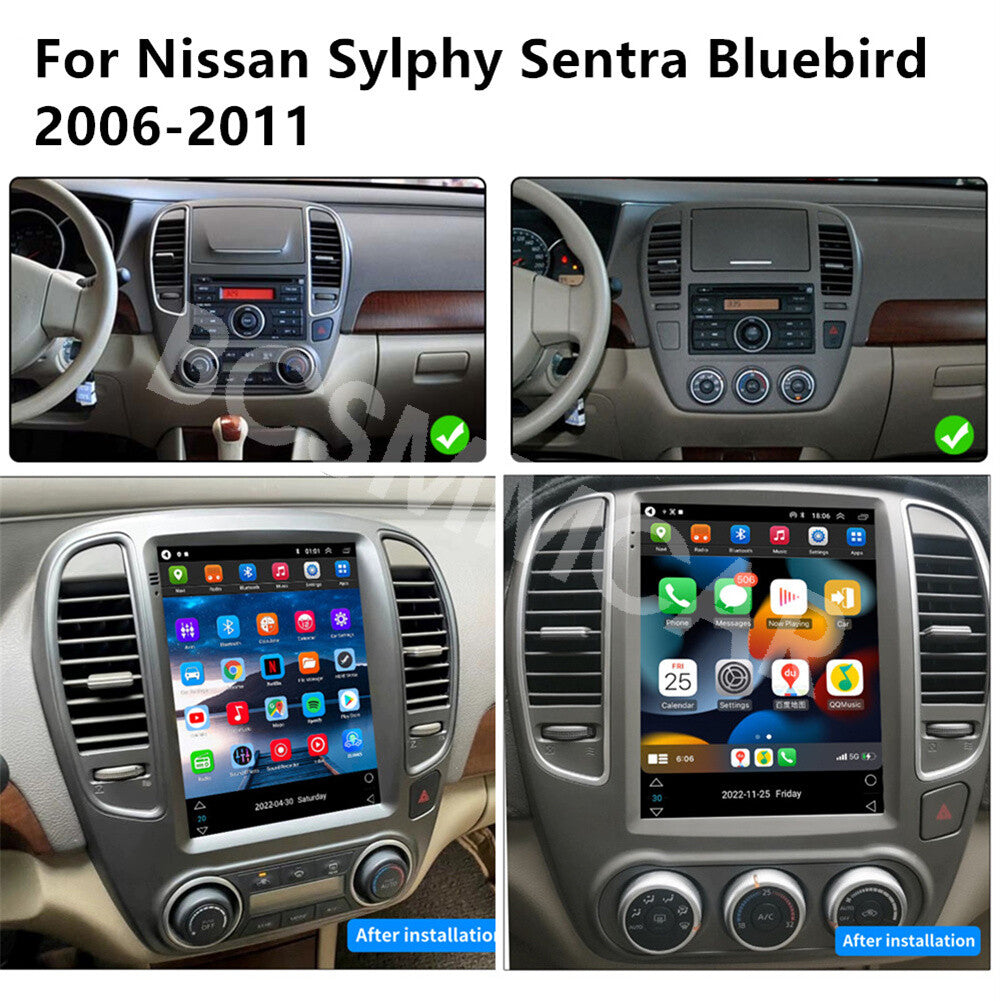 9.7 Android 13 Car Stereo Radio GPS WiFi Fit For 2006-2011 for Nissan Sentra Sylphy