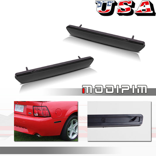 2pcs Rear Fender Side Marker Reflectors for 99-04 for Mustang GT Cobra Black Lens - v