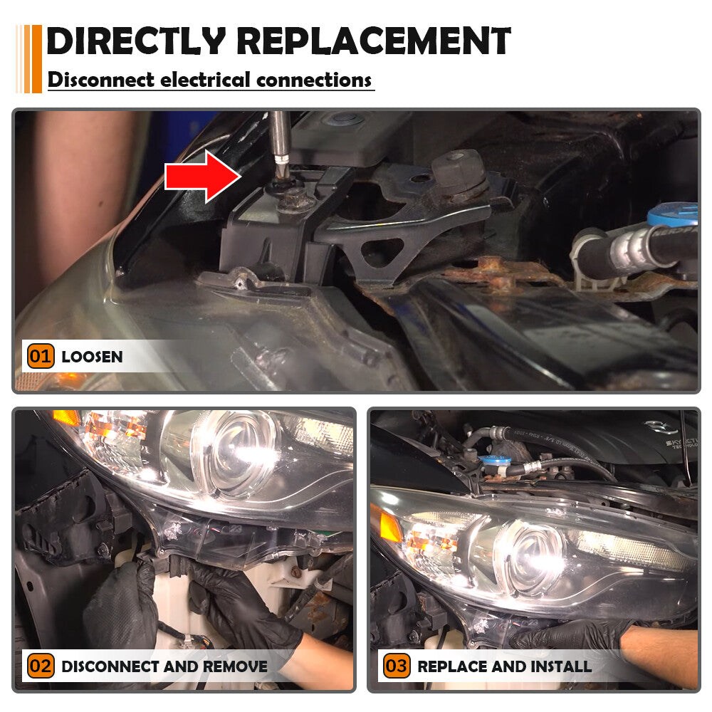 For 2018-2021 for Mazda 6 Passenger RH LED Projector Headlight Assembly w/o Adaptive