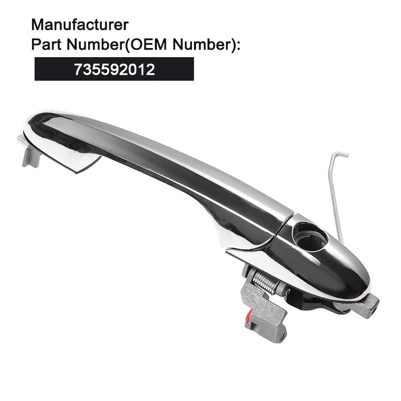 Outer Chrome Door Handle Right Offside Driver Side for Fiat 500 & 500C 735592012 Q