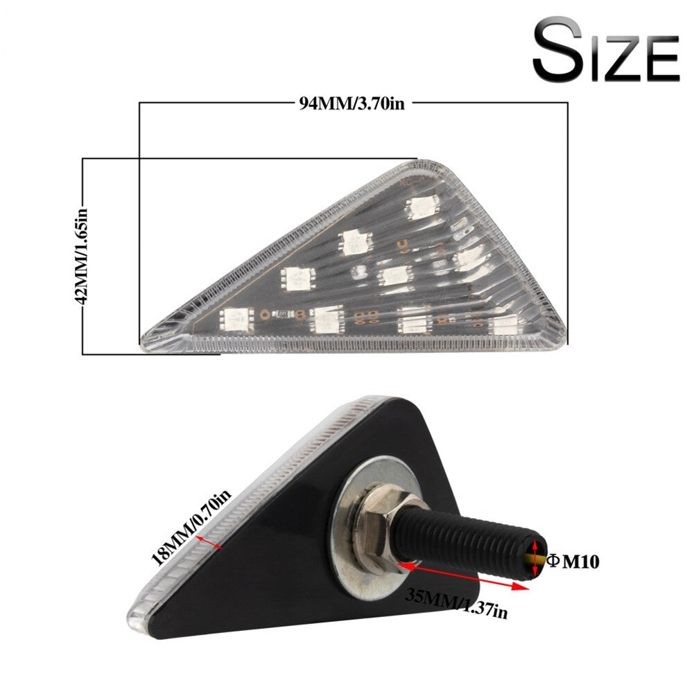 Triangle Flush Mount LED Lights for Motorcycle High Brightness Long Lasting