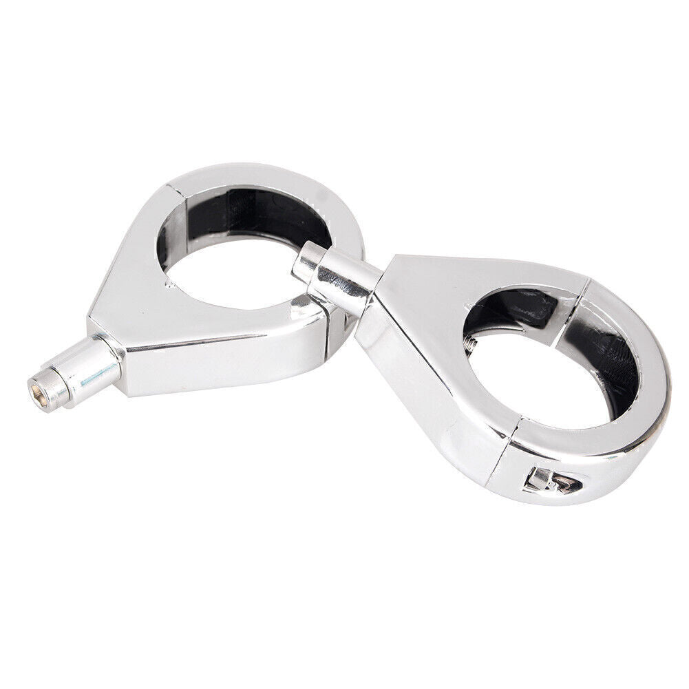 for Harley Silver 2x 41mm ABS Turn Signal Indicator Fork Clamp Mount Bracket