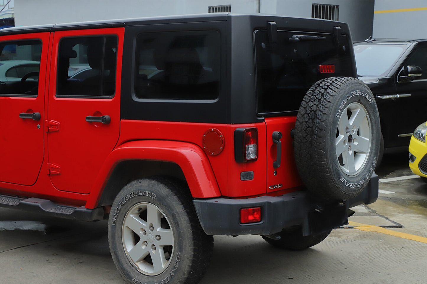 for Jeep for Wrangler JK JKU 2007-2017 Gas Cap Cover Fuel Filler Door Fuel Tank Red Q