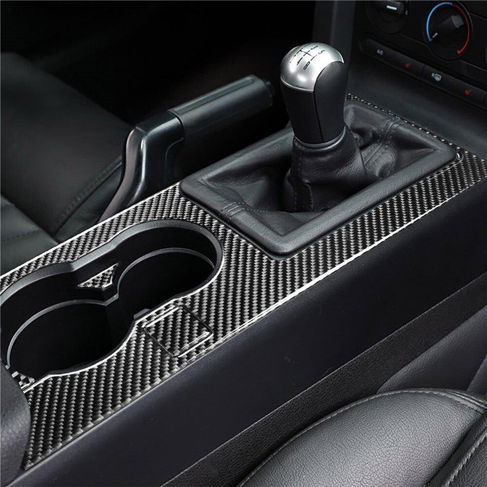 Carbon Fiber Gear Shift Panel Interior Decorative Trim For 2005-09 for Mustang n