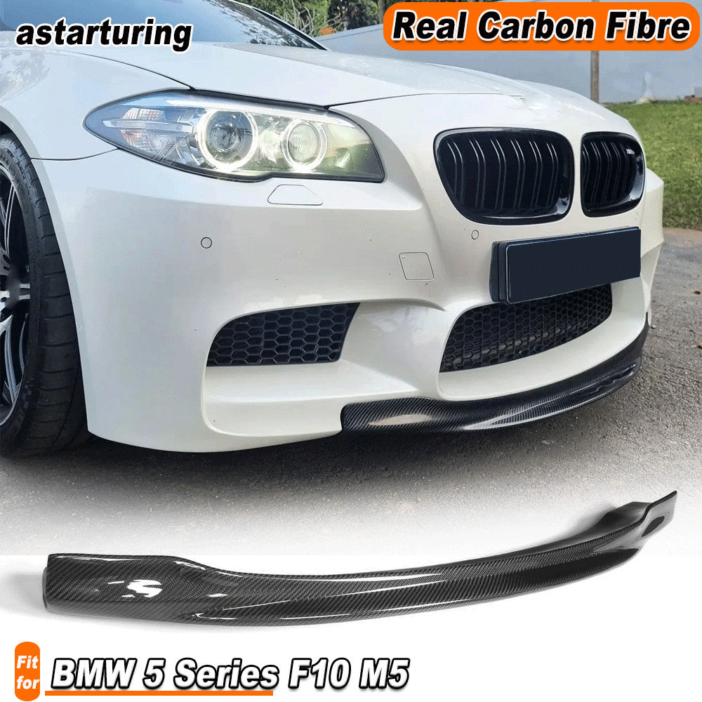 Fit for BMW 5 Series F10 M5 2012-2016 Real Carbon Fiber Front Bumper Lip Spoiler
