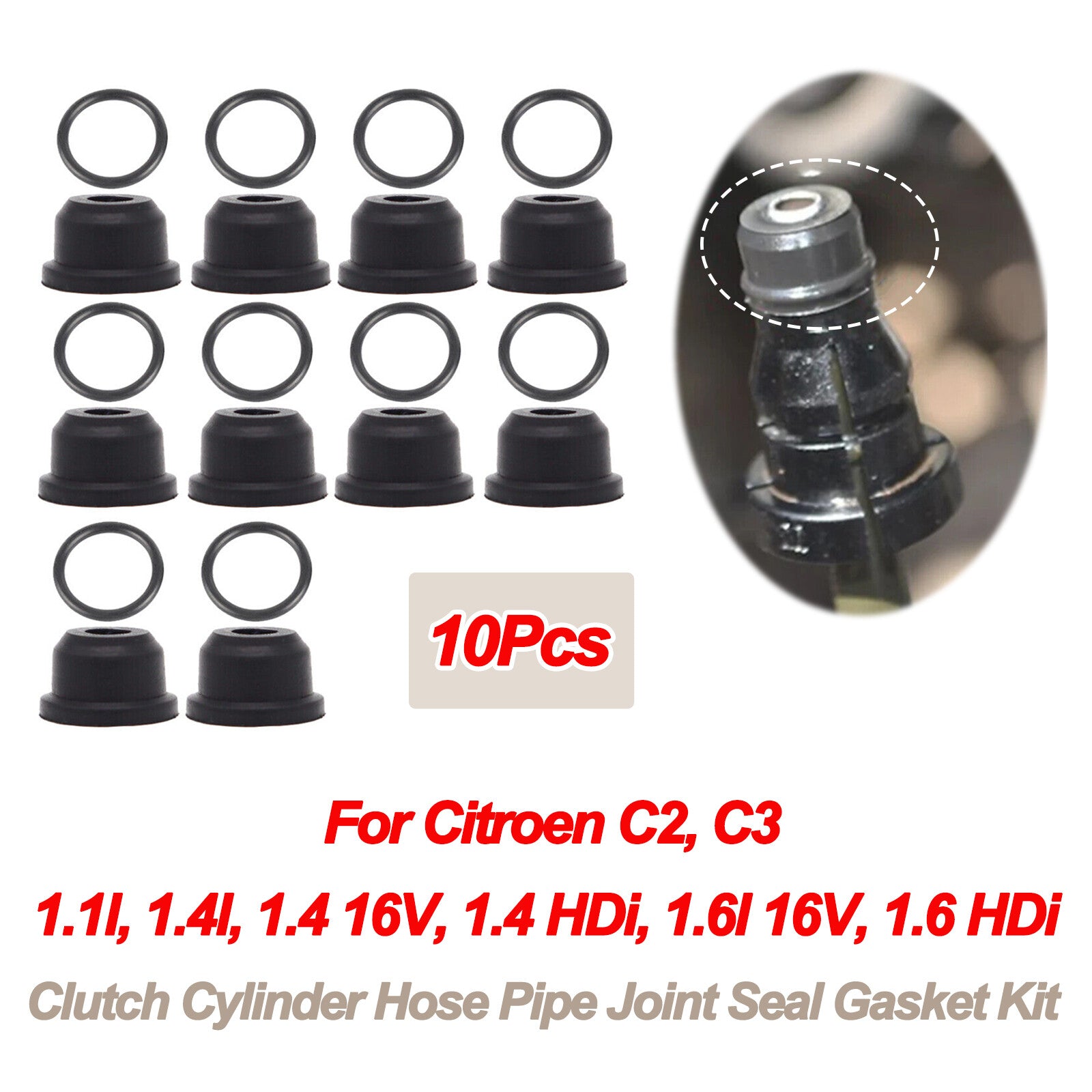 for Citroen C2 C3 for Peugeot 1007 Clutch Cylinder Hose Pipe Joint Seal Gasket Kit