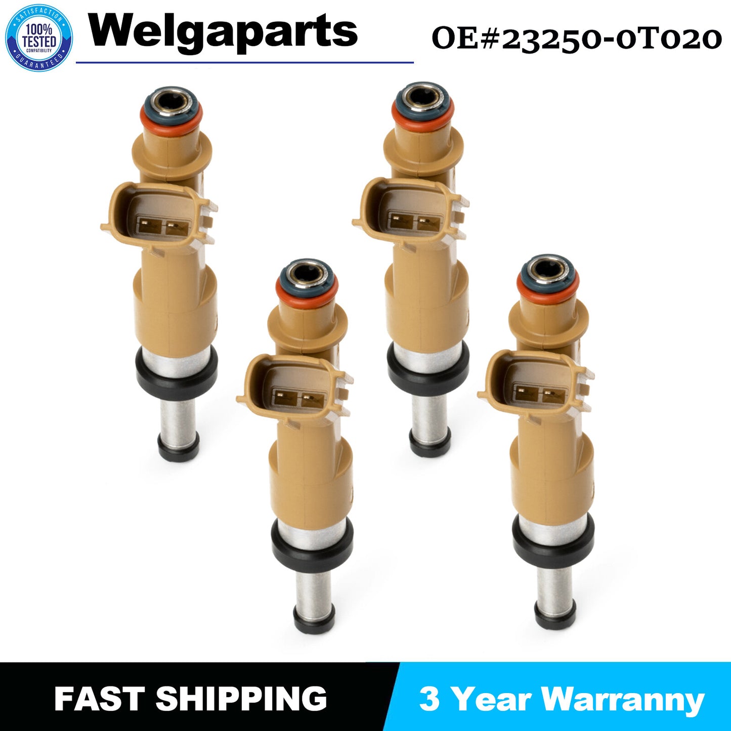 4PCS for Toyota for Corolla 2009-15 1.8L 2ZR-FE Matrix 23250-0T020 Fuel Injector New