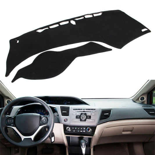 Black Polyester Dash Mat Dashboard Cover Dashmat for Honda for Civic 2012-2015 13