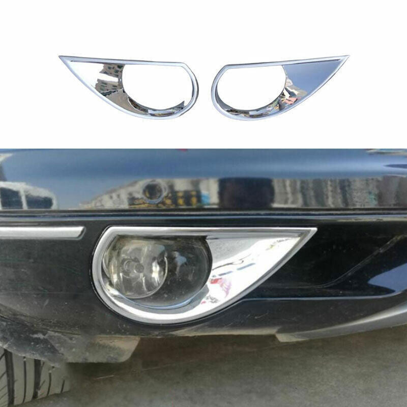 Fit for Audi Q7 2010-2015 Chrome Style Front Bumper Fog Light Lamp Frame Trim 2X