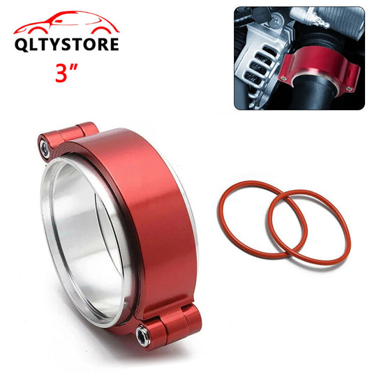 3 76mm Aluminum Quick Release V-Band Clamp Kit for Intake Intercooler Pipe Red