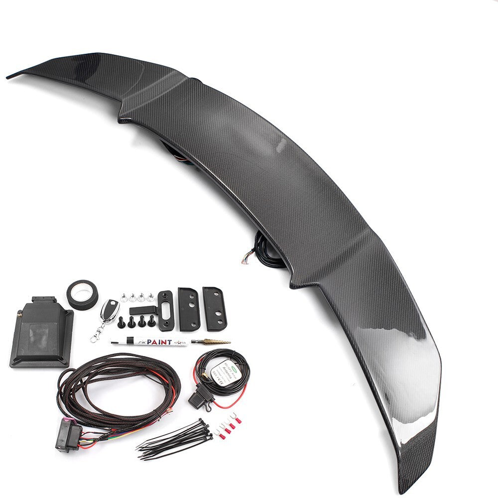 100% Carbon Fiber Auto Electric Motor Lift Up and Down Car Rear Wing lip Spoiler Q