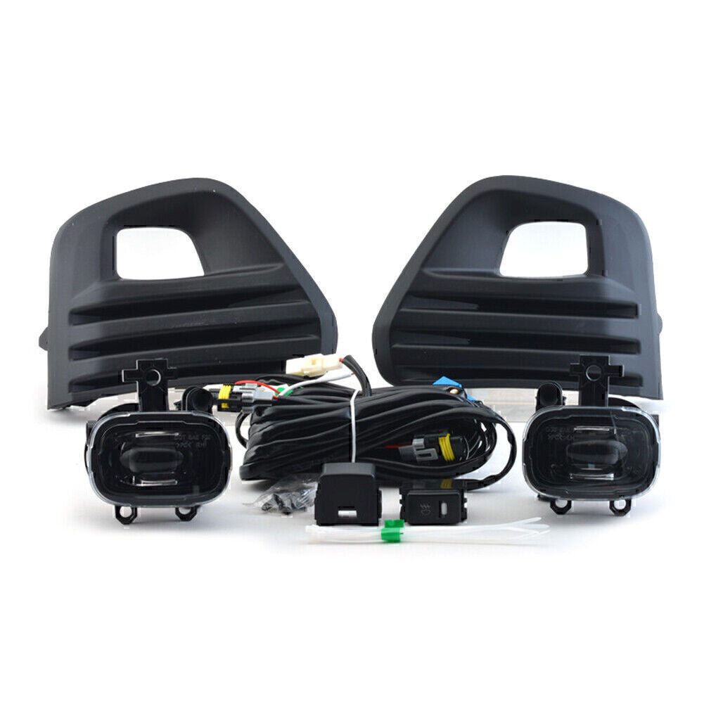 Car LED Front Fog Lamp Kit w/Bulb Switch Cable Bezel Fit for Nissan Patrol 2020 2021