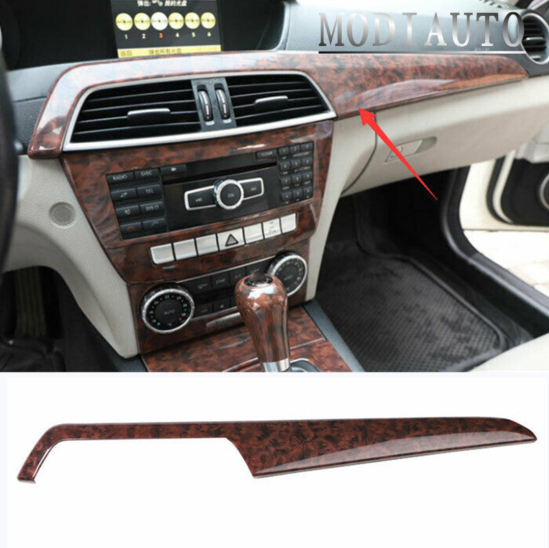 for Benz C-Class 2012-14 Agate Wood Grain Central Console Instrument Panel Trim n