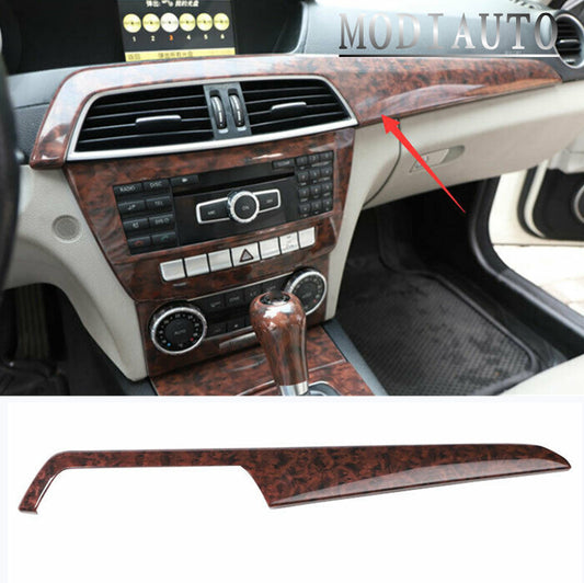 for Benz C-Class 2012-14 Agate Wood Grain Central Console Instrument Panel Trim n