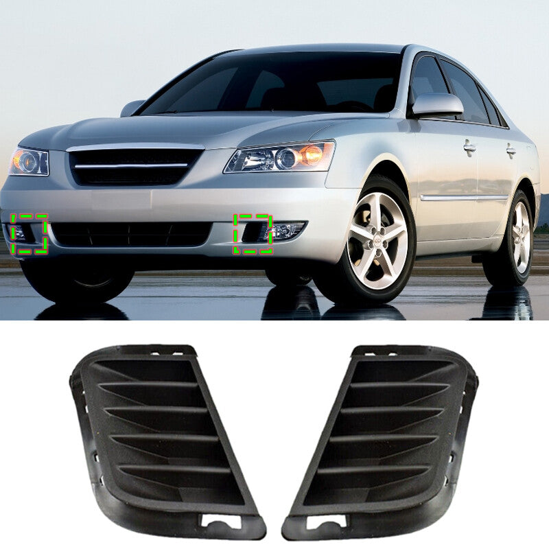 Left + Right for Hyundai Sonata 2006-2008: Fog Light Protective Cover Grille Frame (Pair)