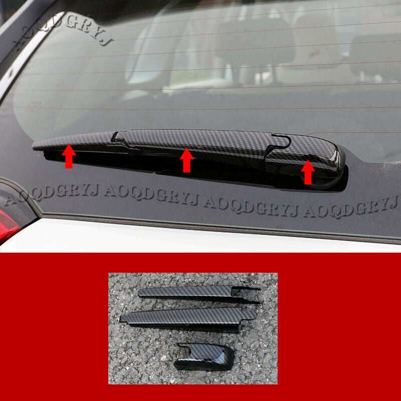 for Toyota RAV4 2019-2023 Carbon Fiber Rear Window Rain Wipers Cover Trim Decor