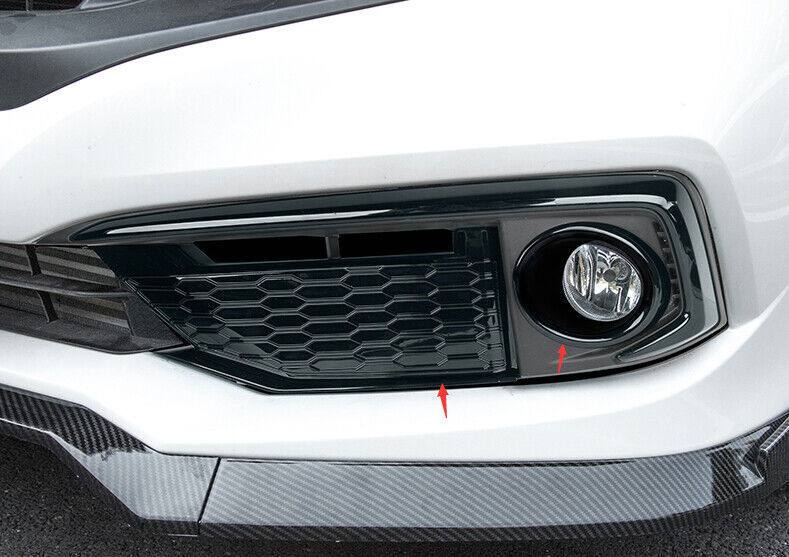 4X Black Front Fog Light Honeycomb Ring Panel Trim Fit for Honda for Civic 19-20 B n