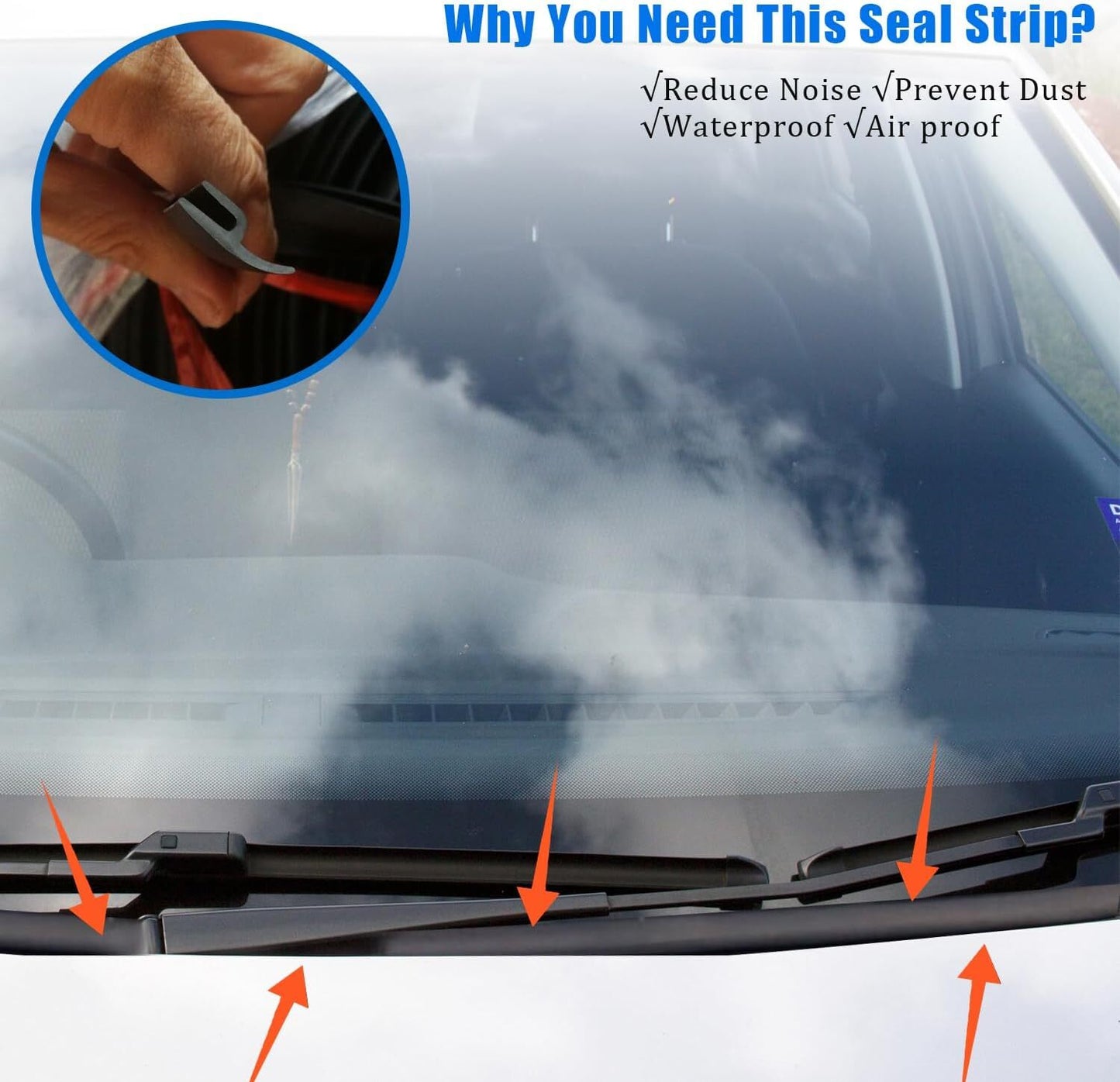 Rubber suitable for sealing and molding trim of windshield panels in SUVs - n