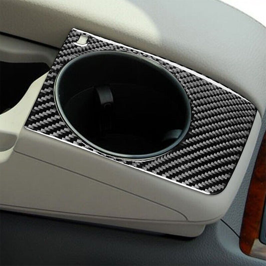 Real Carbon Fiber Car Water Cup Holder Cover Trim Fit for Audi Q7 2005-2015 1PCS